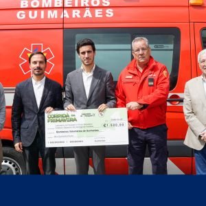 Os Bombeiros Voluntários de Guimarães receberam valor angariado na Corrida da Primavera